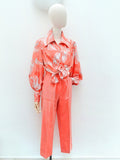 1970s Coral cotton summer trousers - Medium