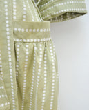 1940s Pistachio spot cotton Toquette house robe - Small Medium