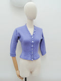 1950s Bluebell wool fitted cardigan - Extra small