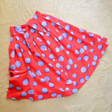 1950s 60s Red coin novelty print cotton skirt - Small Medium