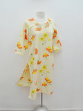 1960s Open applique neck cotton coverup dress - Large extra large