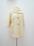 1960s Cream Lilli Ann mohair roll neck coat - Small Medium Large