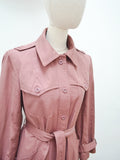 1970s Damson raincoat with removable lining - Small Medium