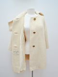 1960s Cream Lilli Ann mohair roll neck coat - Small Medium Large