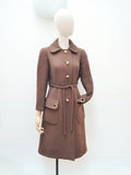 1960s Louis Feraud wool crepe eyelet detail coat - Small