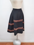 reserved 1930s 40s Black wool crepe peplum skirt suit - XXS XS