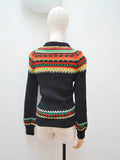 1970s Nordic handknitted wool sweater - Extra small Small