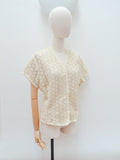 1950s Cream Janet Colton lace blouse - Extra Large