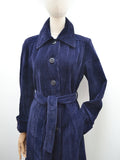 1970s Indigo Dannimac corduroy mackintosh coat - Small