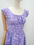 1950s Tulip skirt polka dot summer dress - Extra small