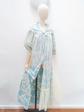 1960s Rose print nylon maxi robe - Large