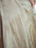 1930s Silk brocade paisley eau de nil evening coat - Extra Small