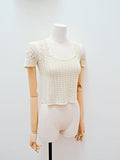 1930s Hand crocheted spiderweb top - Extra X Small