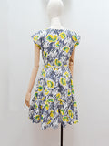 1950s Printed cotton ruffle hem summer dress - Small