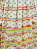 1950s Stripe glazed cotton summer dress - Medium