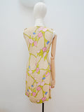 1960s Linen feel pastel day dress - Small