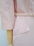 1940s Pink rayon pointed collar dress with pockets - Extra Large