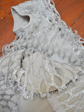 1960s Silver lurex fishnet overlay mini dress - Extra Small