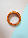 1930s Chunky marbled bakelite & metal tile bangle