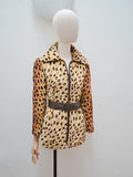 1970s Animal print velveteen belted jacket - Extra small
