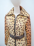 1970s Animal print velveteen belted jacket - Extra small