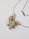 1930s 40s Rhinestone layered spray necklace