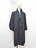 1940s Black wool boucle winter coat - Medium Large