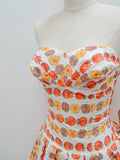 1950s Tomato & sunflower print adjustable neck swimsuit - Extra small