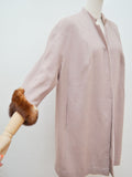 1950s Fine boucle wool mink trimmed spring coat - Medium to Extra large