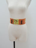 1930s Bunny & squirrel applique felt lace up belt - Extra small Small