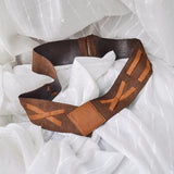 1930s Brown two tone suede belt - Large, or Small Hip