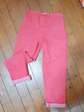 1950s Red chambre denim cropped pants with pockets - Extra x small