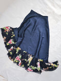 1980s Rose print hem underskirt-skirt - Extra small