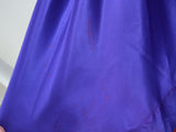 1940s Purple satin ruched bodice evening dress - Extra small