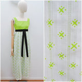 1960s Lime green cotton maxi dress - Extra small