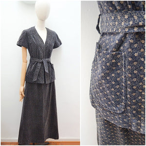 1970s Velvet 2piece maxi suit - Extra small