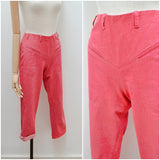 1950s Red chambre denim cropped pants with pockets - Extra x small