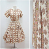 1960s Printed cotton Japanese Mitsukoshi day dress - Extra small